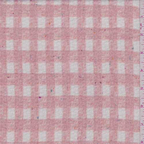 *2 3/4 YD PC--Blush Pink/White Check Wool Suiting