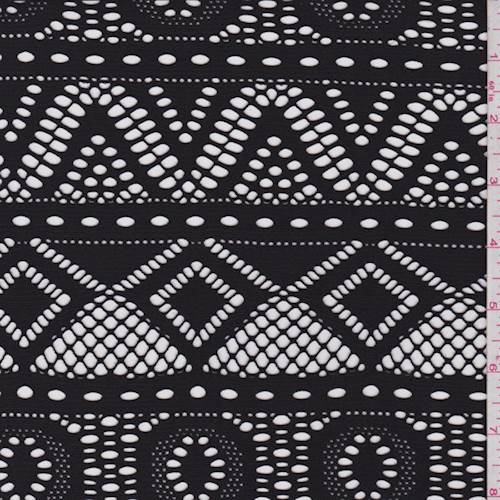 Black Stripe Mesh Lace