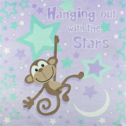 Lavender/Multi Monkey & Star Minky DFW10656