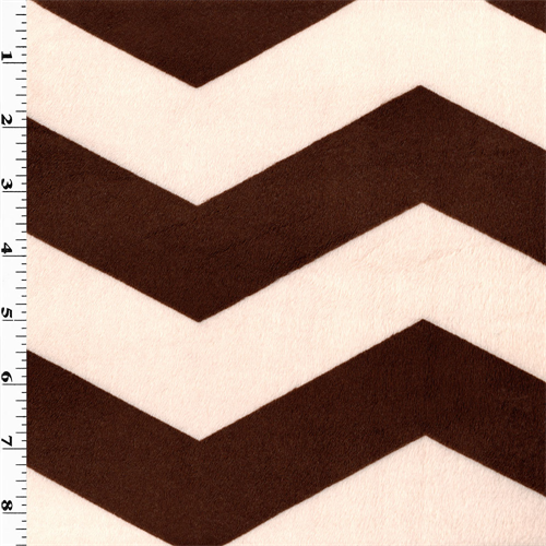 Brown/Beige Chevron Stripe Minky DFW10701