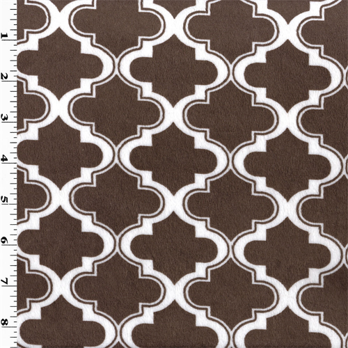 Brown/White Ogee Minky DFW10707