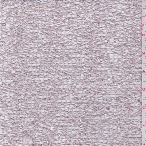 *2 3/8 YD PC--Dusty Pink Boucle Crochet Lace