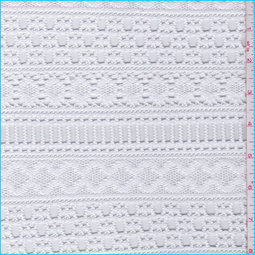*1 7/8 YD PC--Bright White Decorative Stripe Crochet Lace