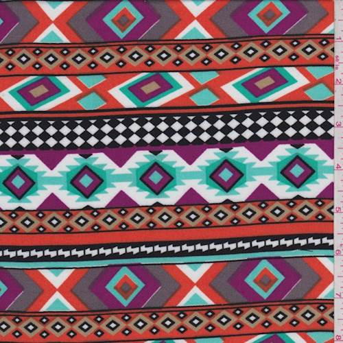 Orange Multi Southwest Stripe Challis