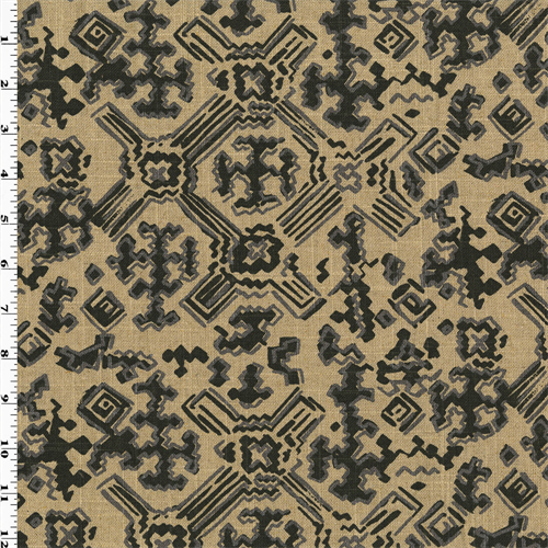 Natural Beige/Multi Linen Aztec Printed Woven DFW53516