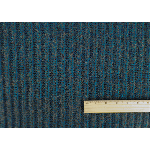 *1 3/4 YD PC--Turquoise/Grey Wool Blend Sweater Rib Knit