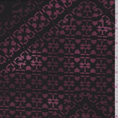 Black/Maroon Morrocan Diamond Jersey Knit