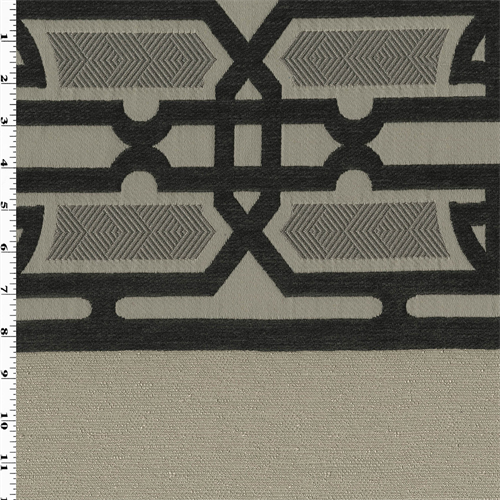 Beige/Brown Texture Chenille Geometric Decorating Fabric DFW53564
