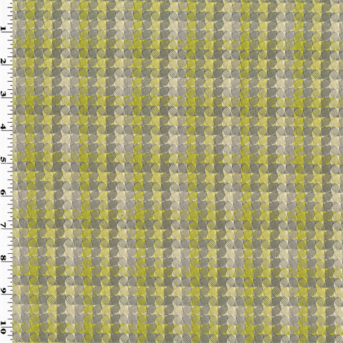 Yellow/Gray Abstract Houndstooth Plaid Decorating Fabric DFW53586