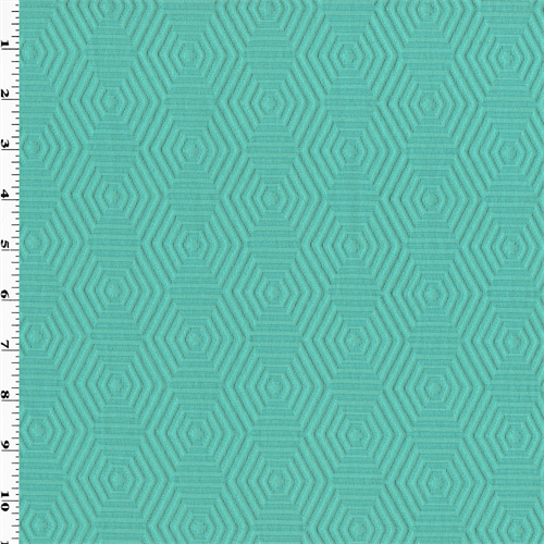 Teal Hexagon Cloque Home Decorating Fabric DFW53593