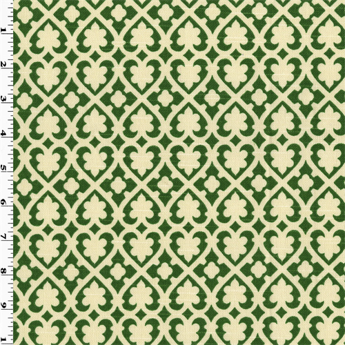 Green/Ivory Waverly Spade Trellis Print Decorating Fabric DFW53617