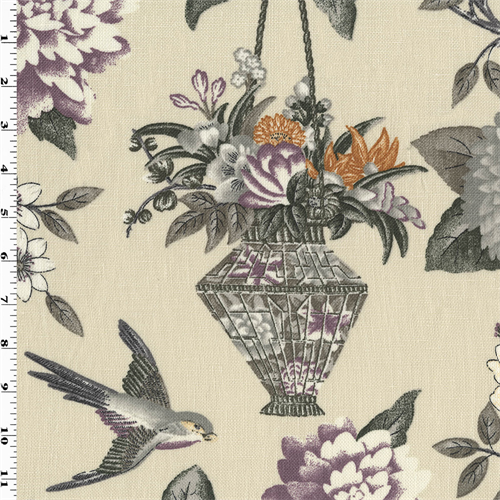 Ivory/Multi Williamsburg Floral Print Decorating Fabric DFW53642