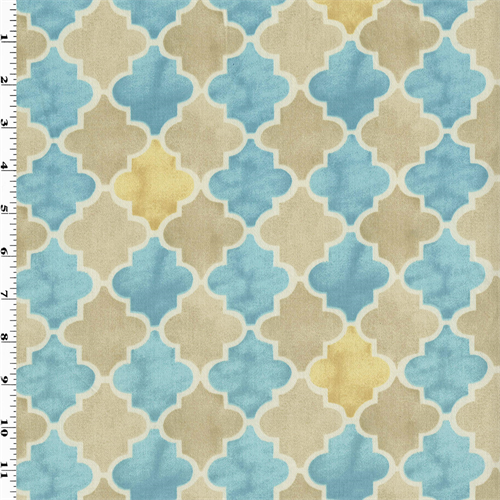 Teal/Multi P/K Lifestyles Beach Walk Print Decorating Fabric DFW53643