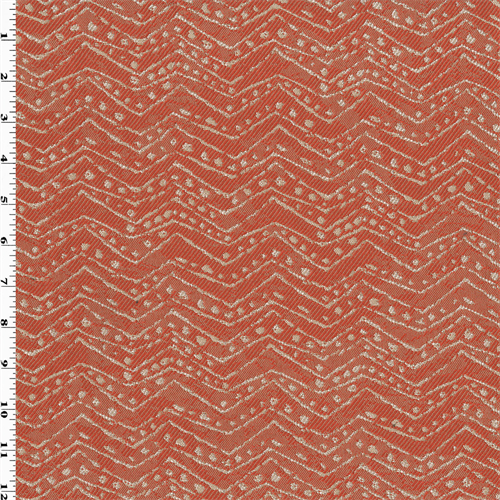Orange/Ivory Chevron Dot Jacquard Home Decorating Fabric DFW53649