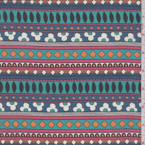 Aqua Green/Blue Stripe Georgette