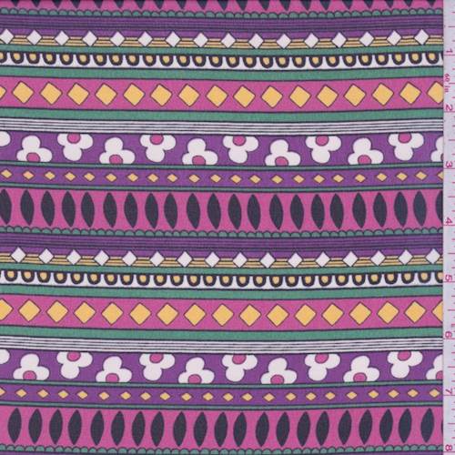 Purple/Hot Pink Stripe Georgette
