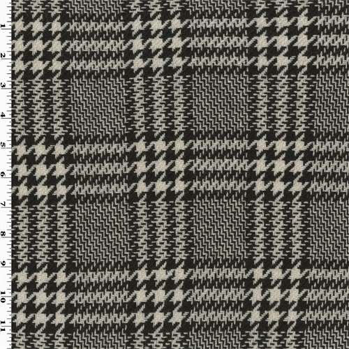 Brown/Ivory Wool Glenplaid Coating 73145