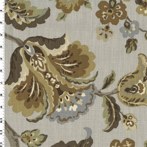Grey/Multi P Kaufmann Floral Print Basketweave Decorating Fabric DFW53728