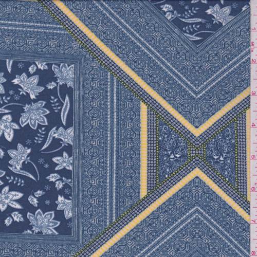 Marine Blue Diamond Block Jersey Knit