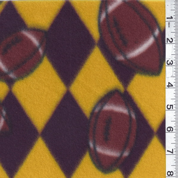 *3 3/8 YD PC--Maroon/Gold Football Fleece