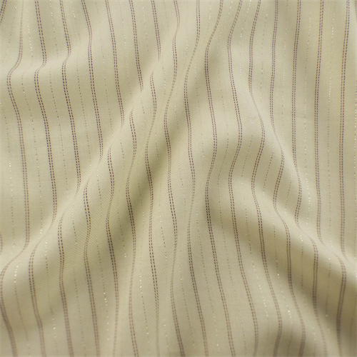 Cream White Wool Blend Sparkle Pinstripe Gabardine 73143