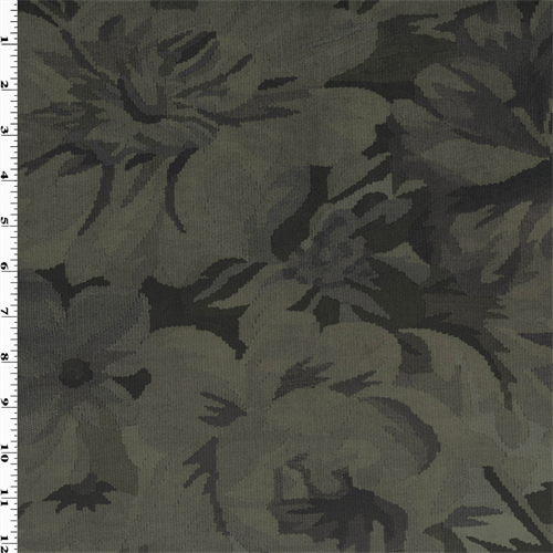 Taupe/Multi Floral Print Faux Suede Performance Deco Fabric DFW53834