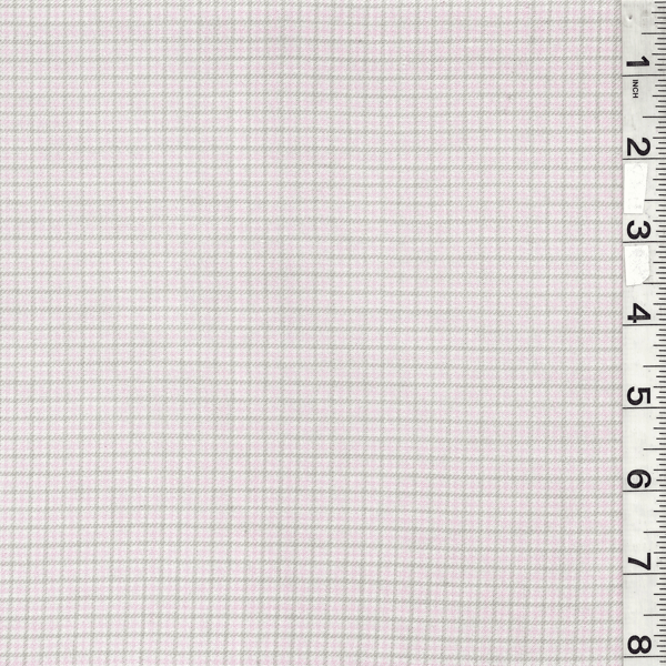 *3 3/8 YD PC--Grey/Pink Plaid Suiting
