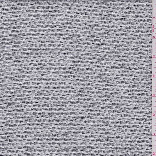 White/Silver/Black Wool Blend Boucle