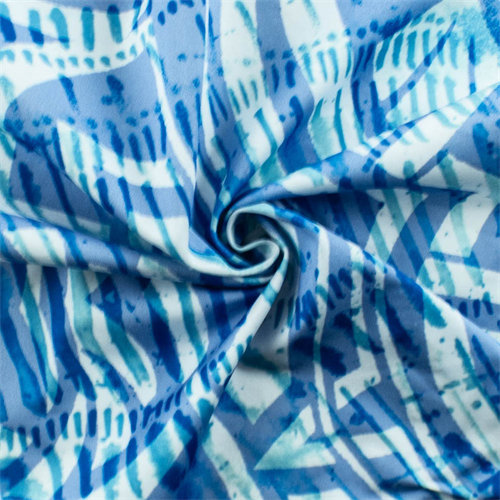Blue/White Abstract Print Tricot 43673X
