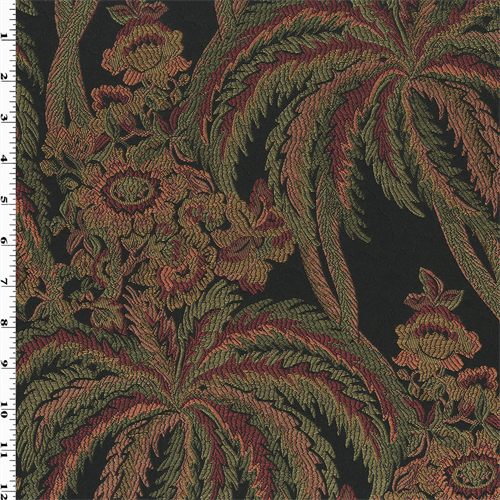 Black/Multi Floral Leaf Jacquard Home Decorating Fabric dfw53900