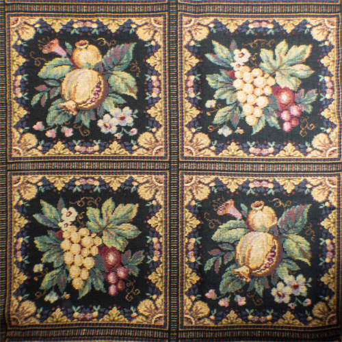 Black/Multi Floral Fruit European Tapestry Decorating Fabric dfw53901