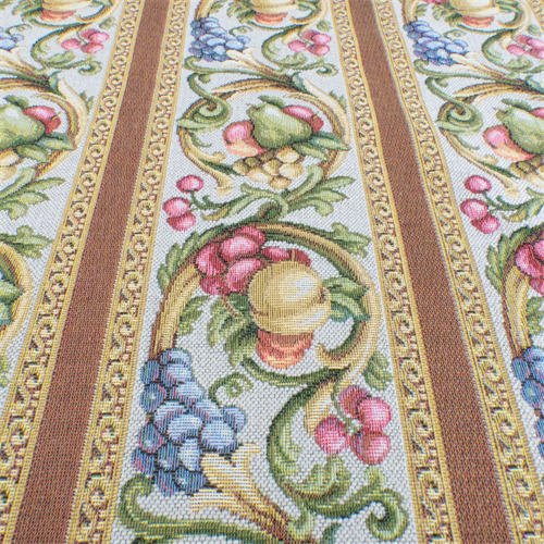 Oyster/Multi Texnova Fruit Stripe Tapestry Decorating Fabric DFW53929