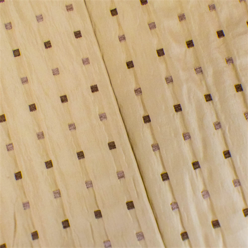 Golden Beige/Brown Square Jacquard Home Decorating Fabric DFW53962