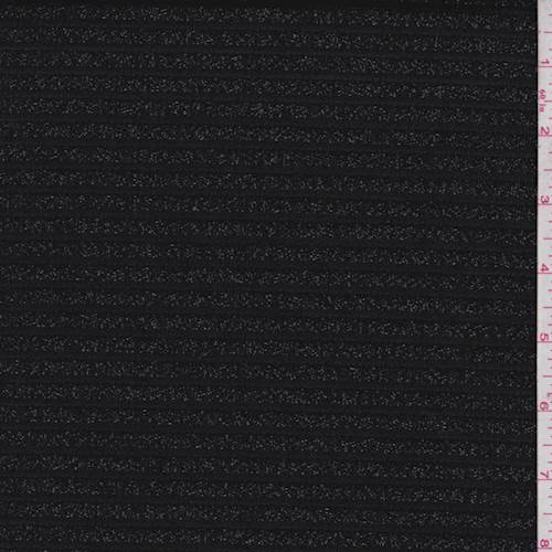 Black Metallic Stripe Satin