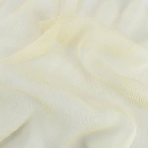 Cream Silk Crinkle Chiffon