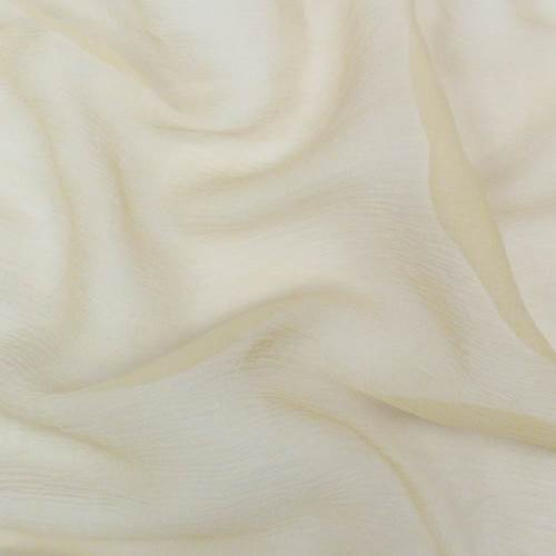 Beige Silk Crinkle Chiffon