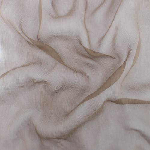 Latte Brown Silk Crinkle Chiffon