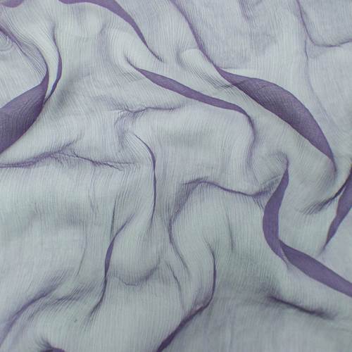 Smoky Plum Purple Silk Crinkle Chiffon