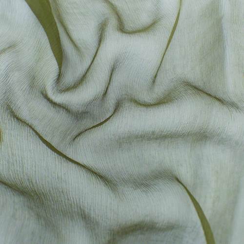 Olive Green Silk Crinkle Chiffon