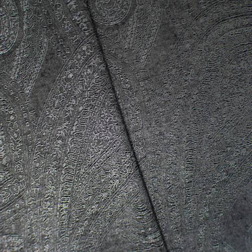 Metallic Gray Paisley Jacquard Home Decorating Fabric DFW54043