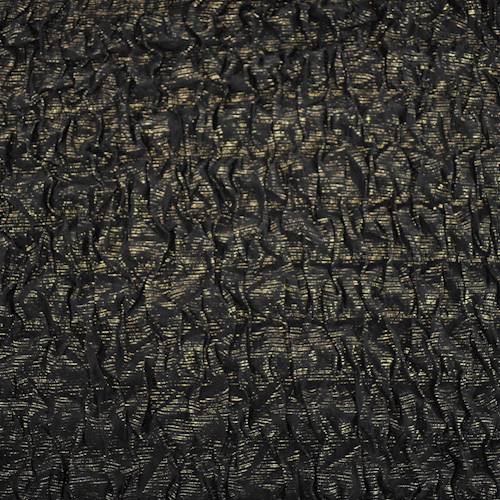 Black/Gold Stripe Print Ruche Knit 73647
