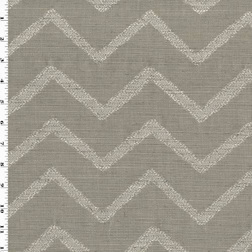Taupe Beige/Ivory Rib Chevron Woven Home Decorating Fabric DFW54137
