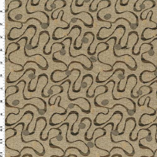 Brown/Multi Swirl Stripe Jacquard Home Decorating Fabric DFW54145