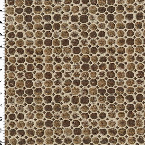 Brown/Multi Corfu Coin Jacquard Home Decorating Fabric DFW54775