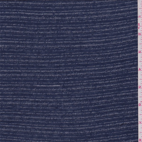 *2 5/8 YD PC--Deep Blue/White Stripe Sweater Knit