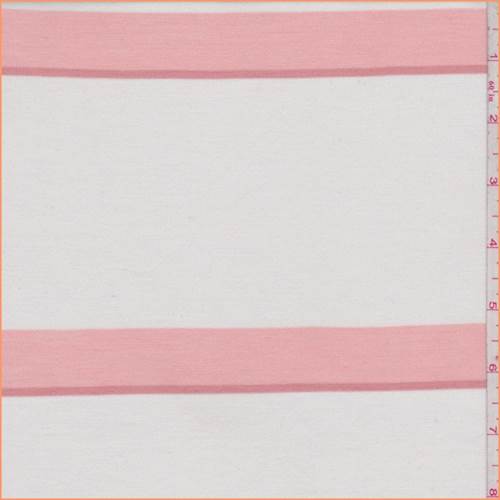 White/Peach Stripe Jersey Knit