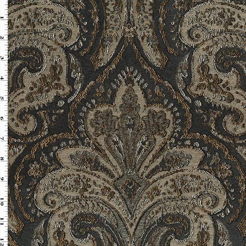 Bronze Brown/Gray Luminesque Baroque Jacquard Decor Fabric DFW54862