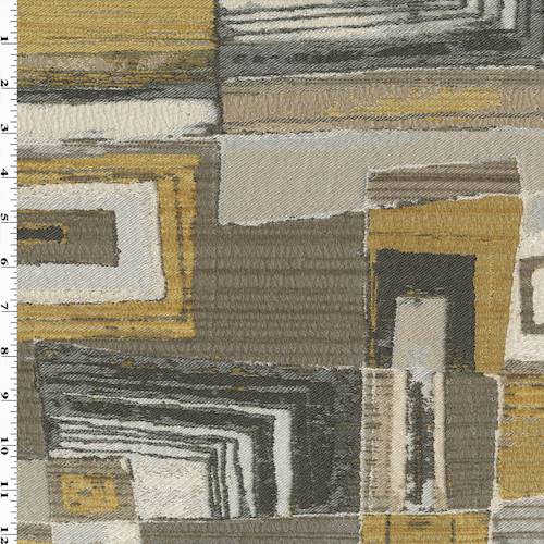 Sunglow/Taupe Edgy Abstract Jacquard Home Decorating Fabric DFW54877