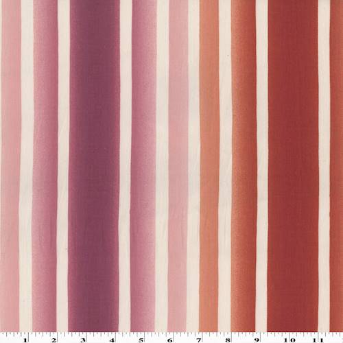 Scarlet Red/Pink Stripe Print Twill Home Decorating Fabric DFW54883