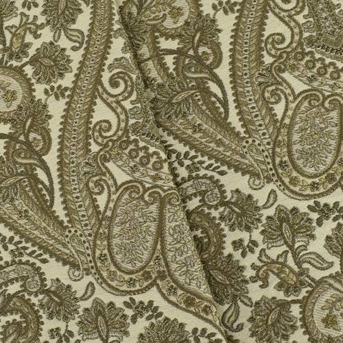 Brown/Ivory Paisley Baroque Jacquard Home Decorating Fabric DFW54884